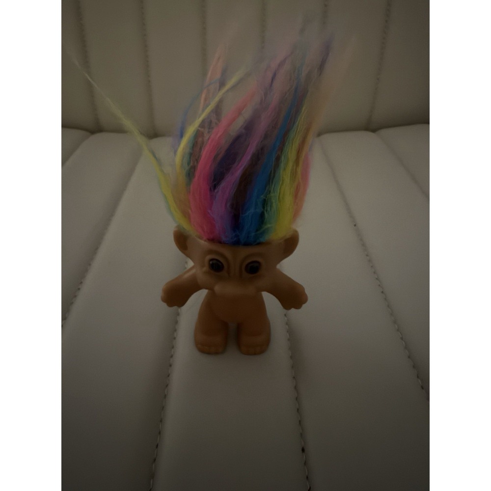 Russ TROLL DOLL RAINBOW HAIR Toy Figure Collectible 3" Vintage